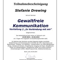 Gewaltfreie Kommunikation Vertiefung 2 Teilnahmebescheinigung – Steffi Drewing