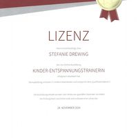 Lizenz Kinder Entspannungstrainerin der Akademie für Sport und Gesundheit – Steffi Drewing