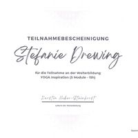 Teilnahmebescheinigung Yoga Inspiration – Steffi Drewing