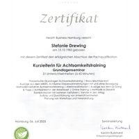 Zertifikat Achtsamkeitstrainerin DGEA – Steffi Drewing